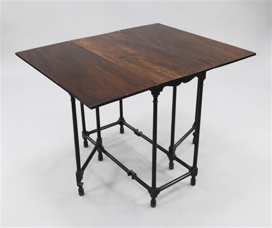 A George III mahogany drop leaf spider leg table, extended W.3ft